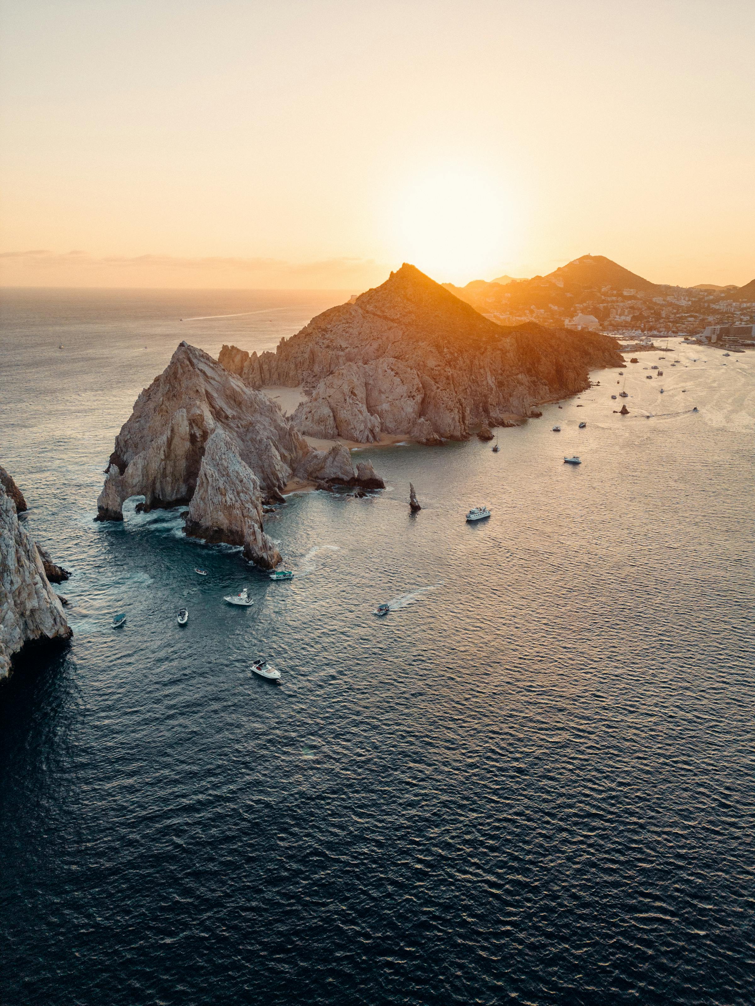 Land's End at sunrise — aerial