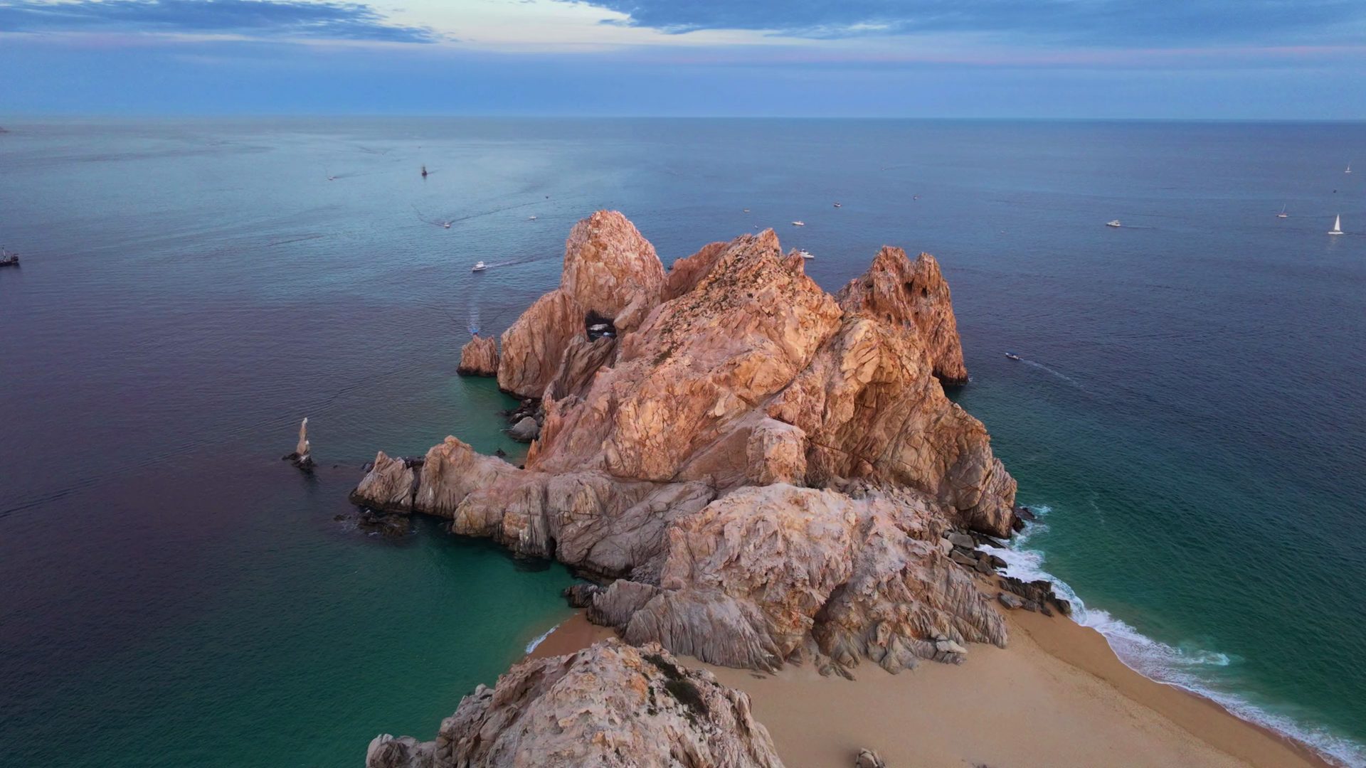 Cabo San Lucas aerial at sunset